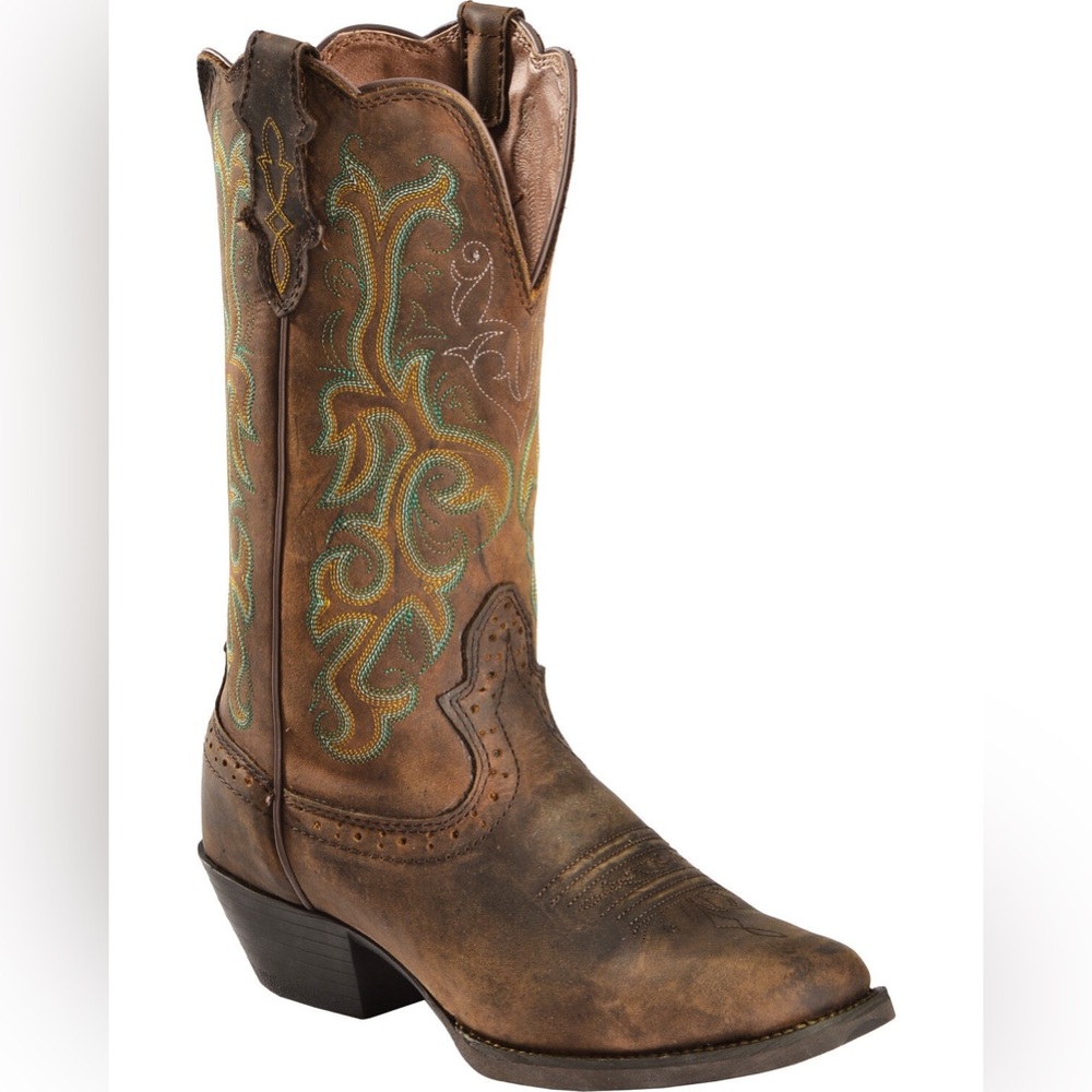 Justin Boots Western L2552 Square Toe 12" Stampede Cowboy Women's Size 8B